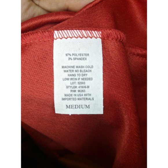 JM Fleurette Red Orange Flare Skirt Size M Medium Skater Knee Length - Picture 4 of 4